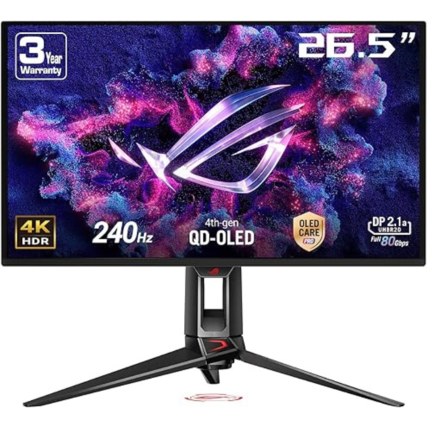 ASUS ROG Swift OLED PG27UCDM ― 27" 4K QD-OLED, 240Hz, 0.03ms (GTG), OLED Anti-Flicker 2.0, custom heatsink, OLED Care Pro, Neo Proximity Sensor, DisplayWidget Center, DisplayPort™ 2.1a (80Gbps)
