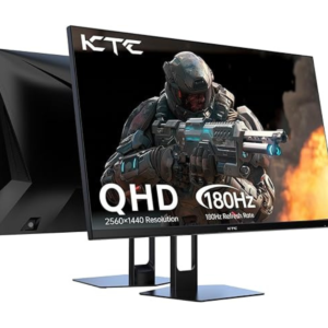 KTC 27 Inch QHD Gaming Monitor, 2K 180Hz 1ms Fast IPS Computer Monitor, HDR 1440P with Adaptive Sync, HDMI Displayport, Tilt Adjustment, VESA Compatible,H27T22C
