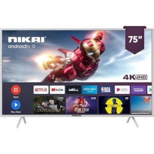 Nikai 75 Inch 4K UHD Android TV | Android 13 | Bezel-Free Frameless Design | Powerful A55 Quad-Core Processor | Netflix, Prime Video, YouTube & Web Browsing | UHD75SLEDT