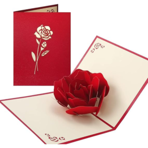 ELECDON Rose 3D Pop-Up Card Valentines Day Card