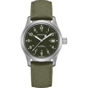 Hamilton Watch Khaki Field Mechanical | Swiss Made | 38mm Stainless Steel Case | Green Dial Analog Watch